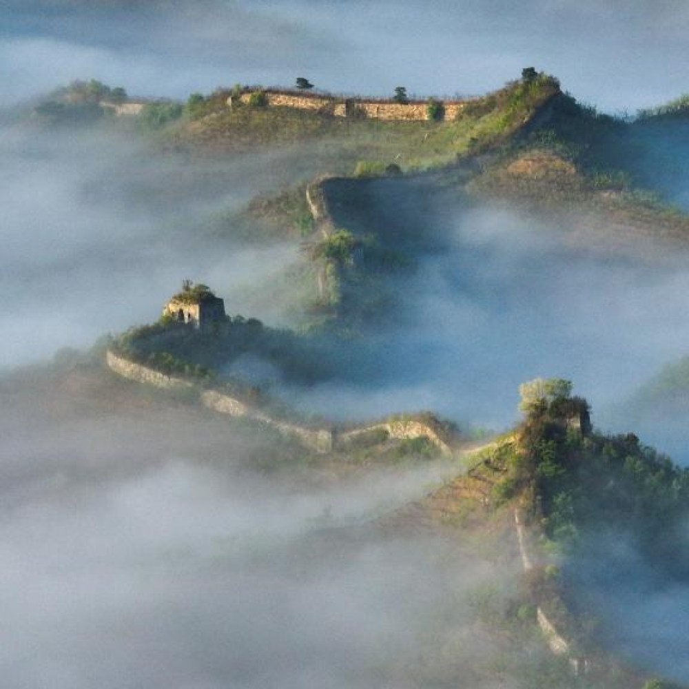 雨后长城晨景如画