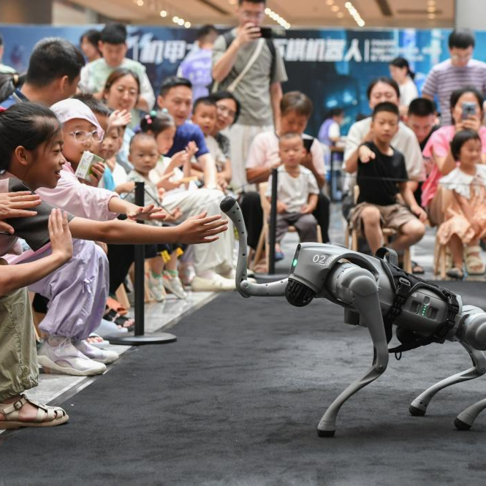 与机器人互动 感受人工智能技术魅力